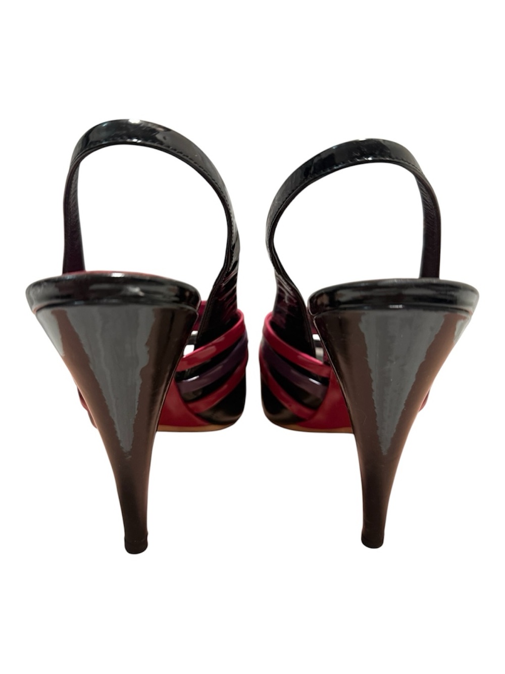 Miu Miu Black Slingback Heel Sandals with Pink and Purple Straps. Sz. 5 - Picture 7 of 10